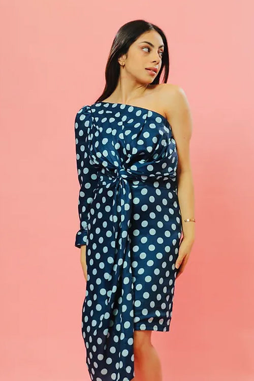 Sassy Blue Polka Dots Dress